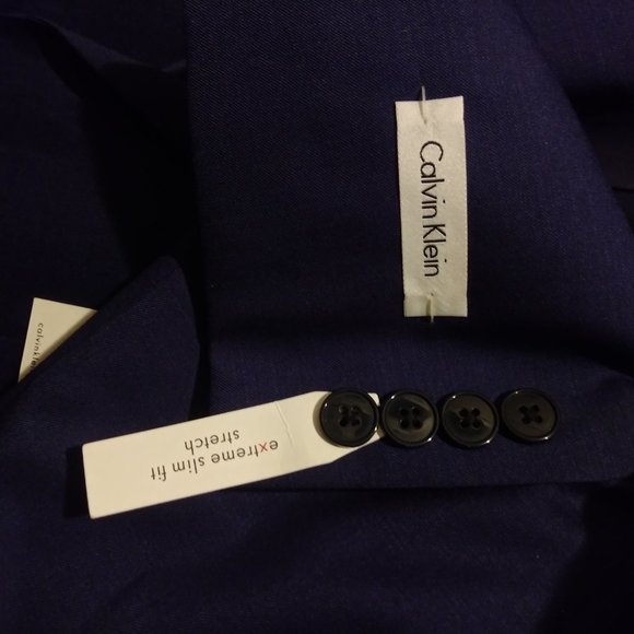 Calvin Klein Slim Fit Blue Suit Jacket & Pants - Picture 6 of 6